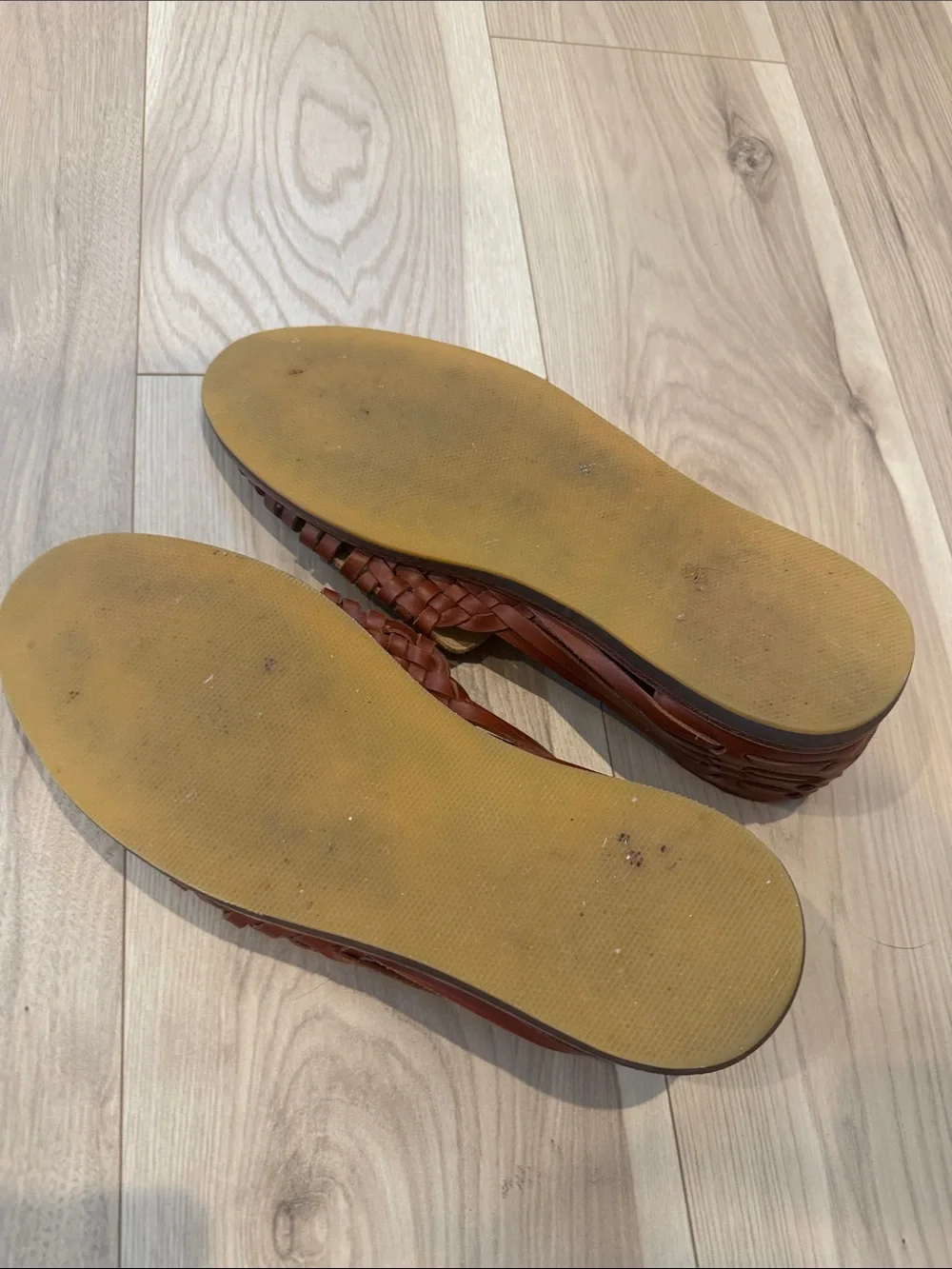 Nisolo Brown Woven Leather Huarache Sandals